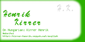 henrik kirrer business card